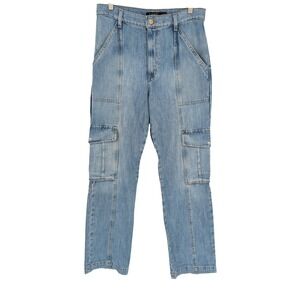 Ralph Lauren Cargo Jeans Womens 6P Blue Light Wash Straight Utility High Rise